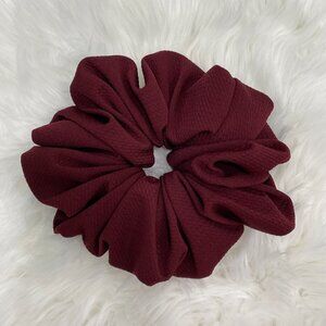 Women's Hair Scrunchie.  Maroon Color. XL. Resortwear. Party. Streetwear. Comfy.